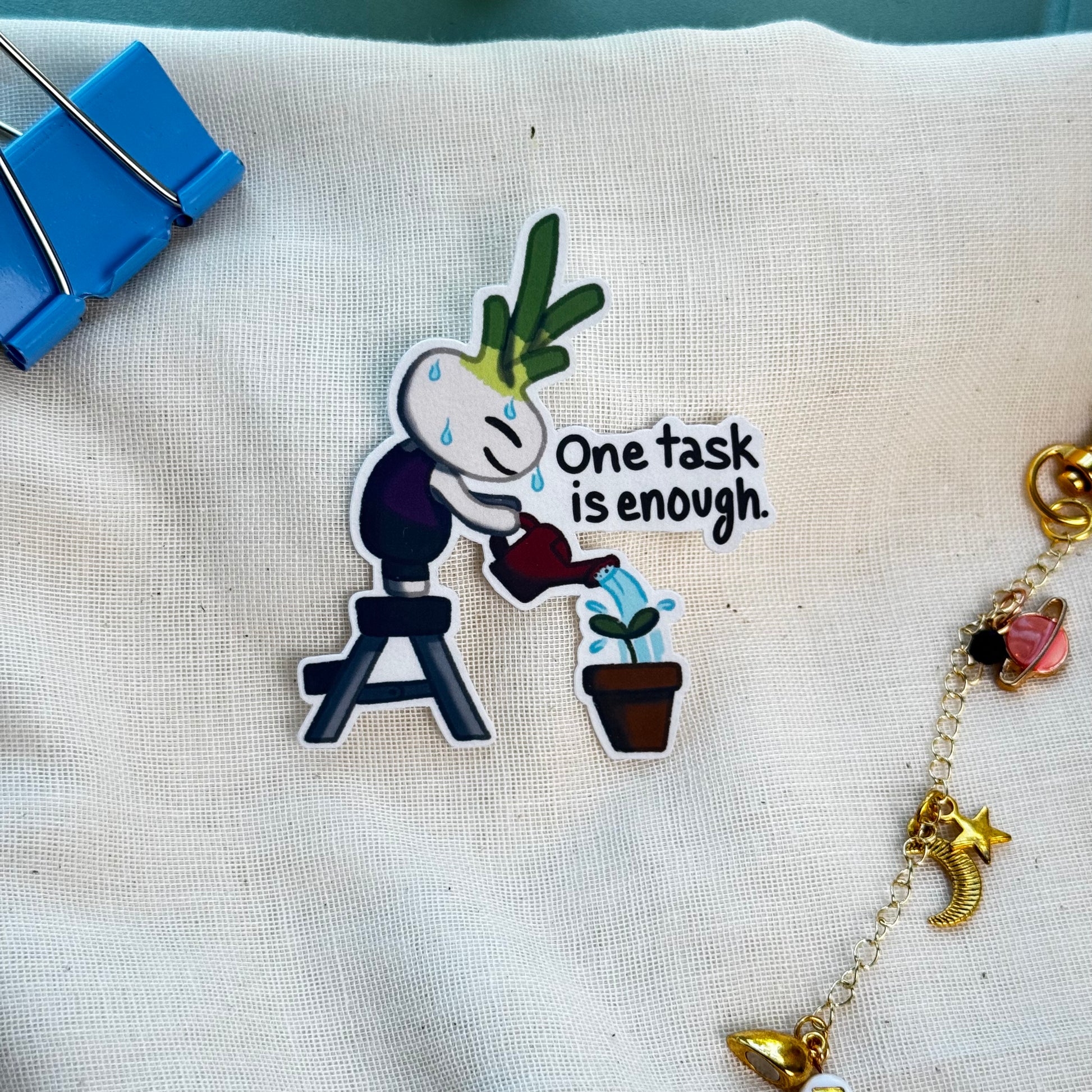 One task is enough Die Cut Sticker
