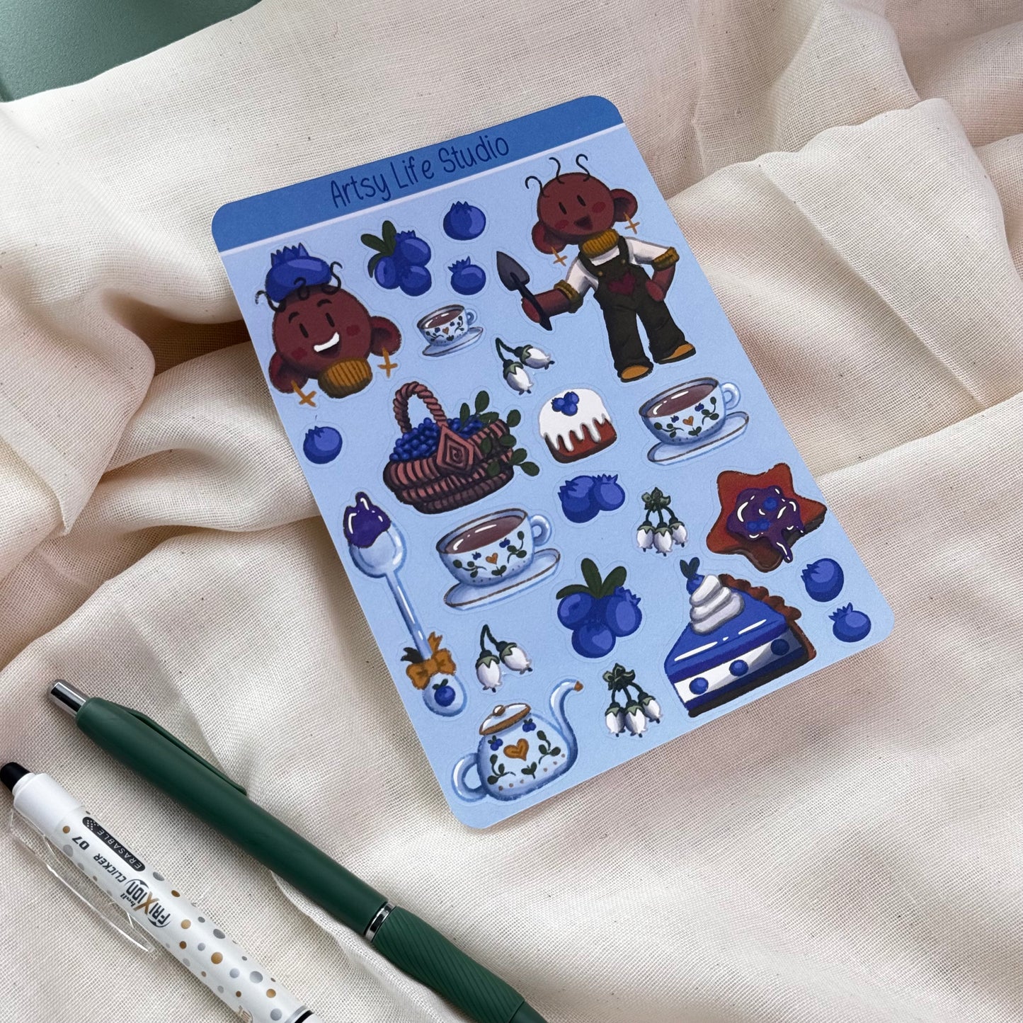 Blueberry Garden Cafe Sticker Sheet