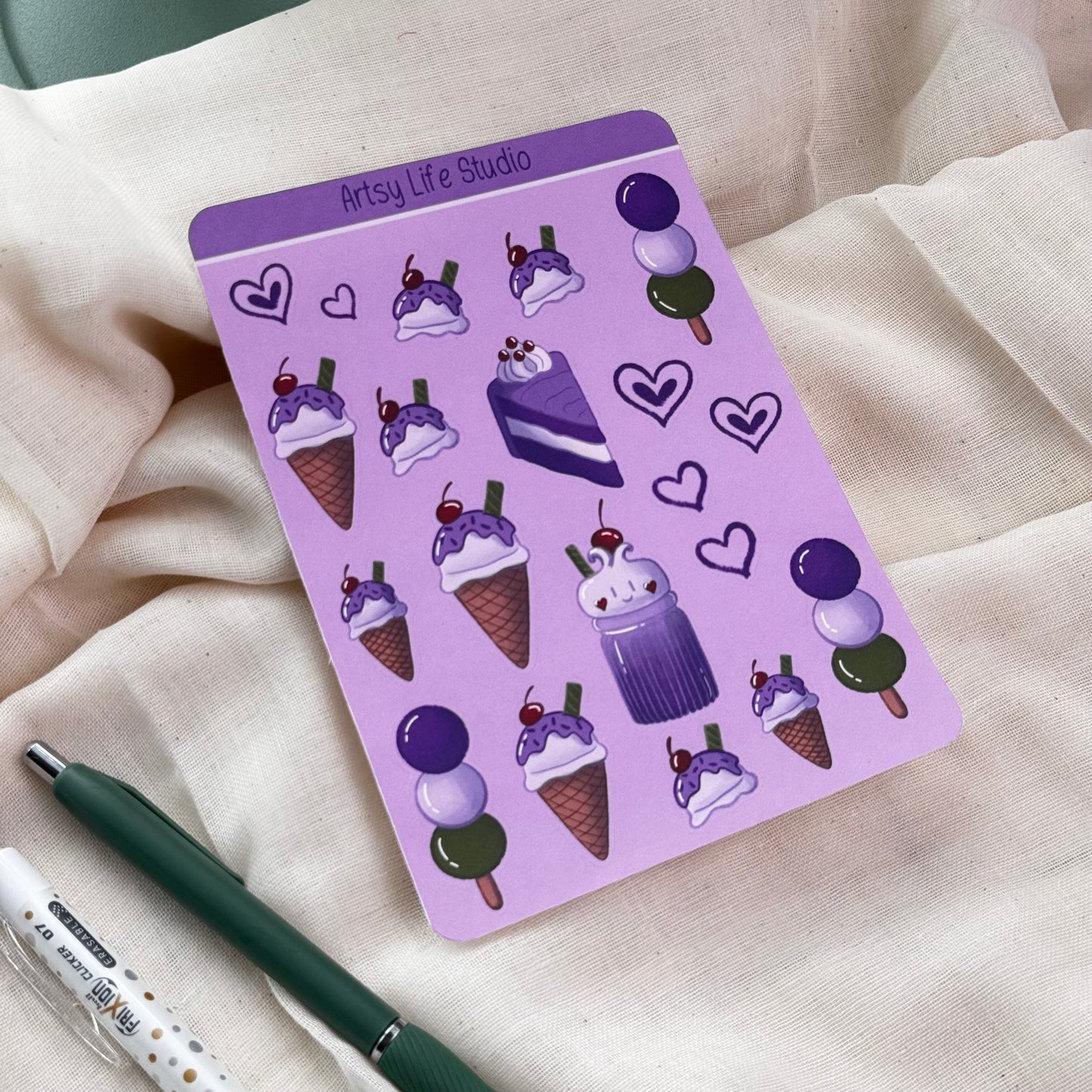 Taro Boba Sticker Sheet Set