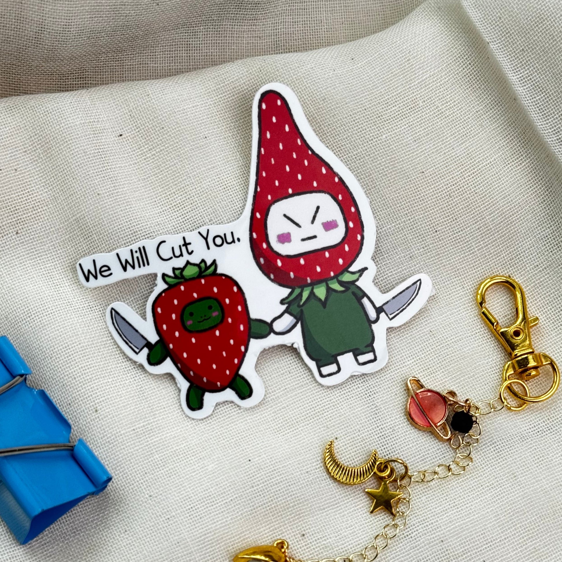 We Will Cute You Die Cut Waterproof Sticker