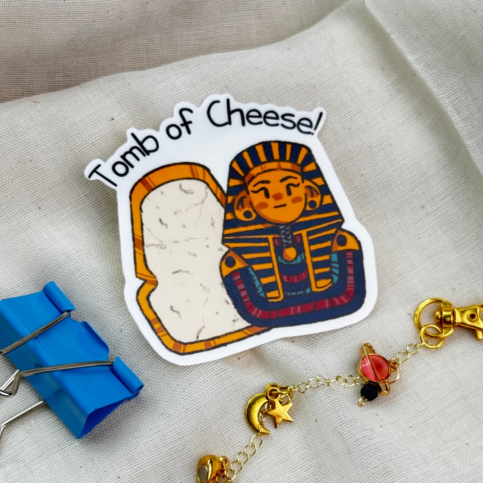 Tomb of Cheese Waterproof Die Cut Sticker