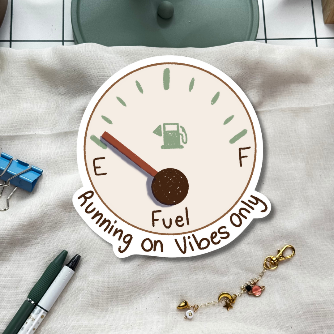 Running on Vibes Only Die Cut Stickers