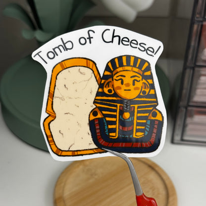 Tomb of Cheese Waterproof Die Cut Sticker