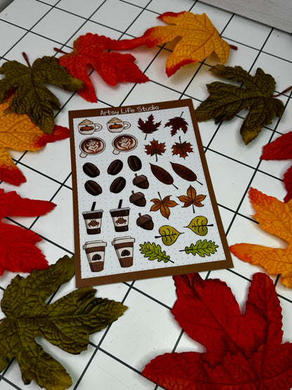 Autumn & Coffee Planner Sticker Sheet Pack