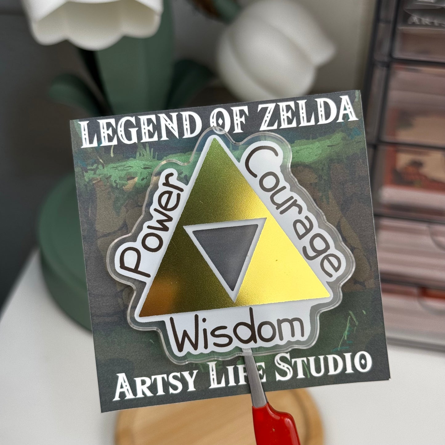 Triforce Legend of Zelda Fan Art Acrylic Pin