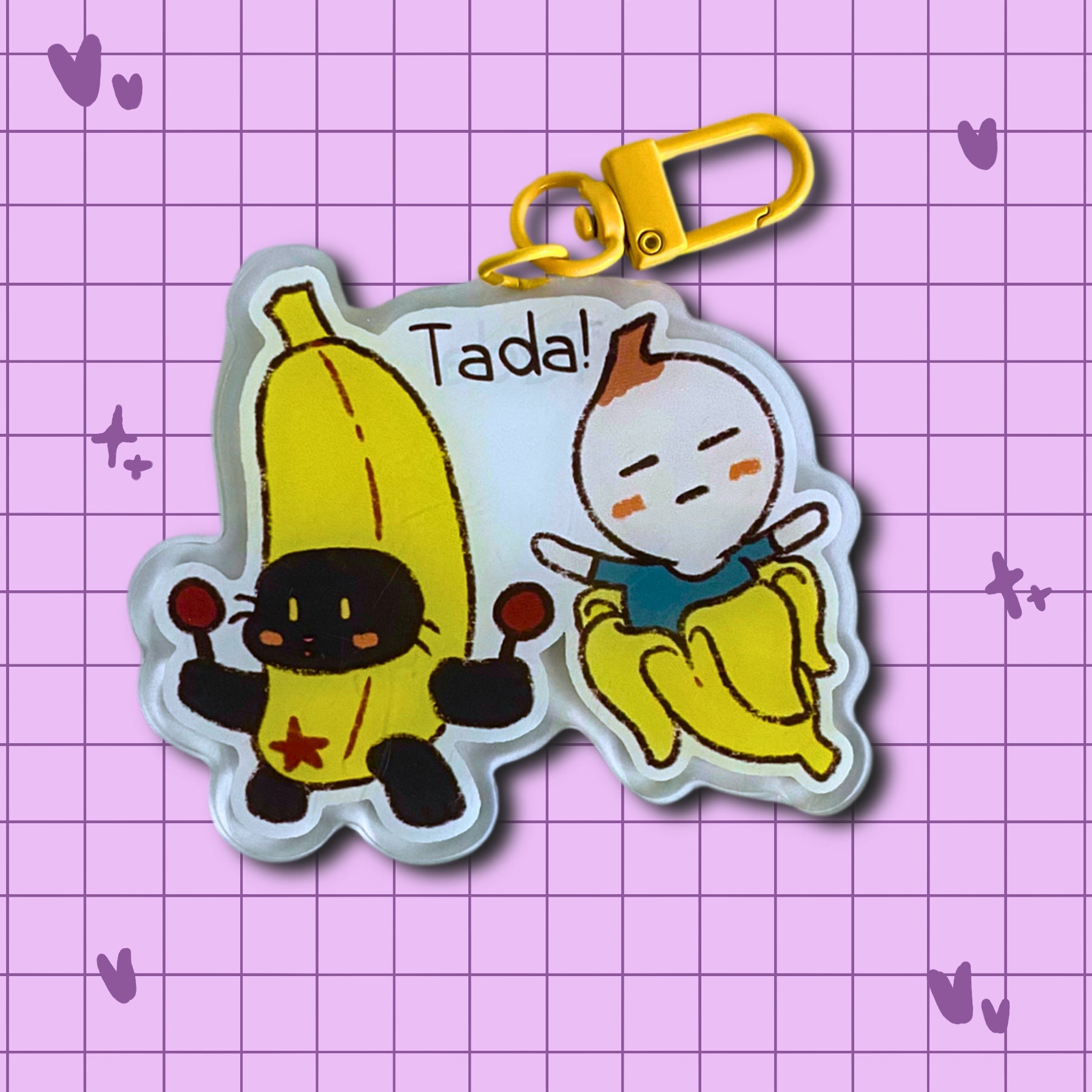 Fumiko & Banana Cat cute keychain front