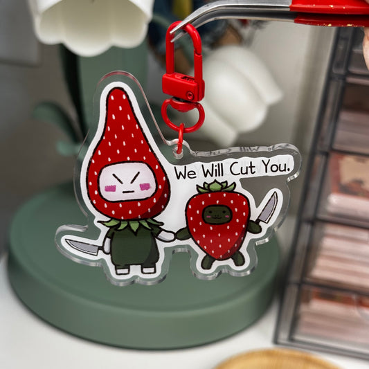 Strawberry and Crime Keychain