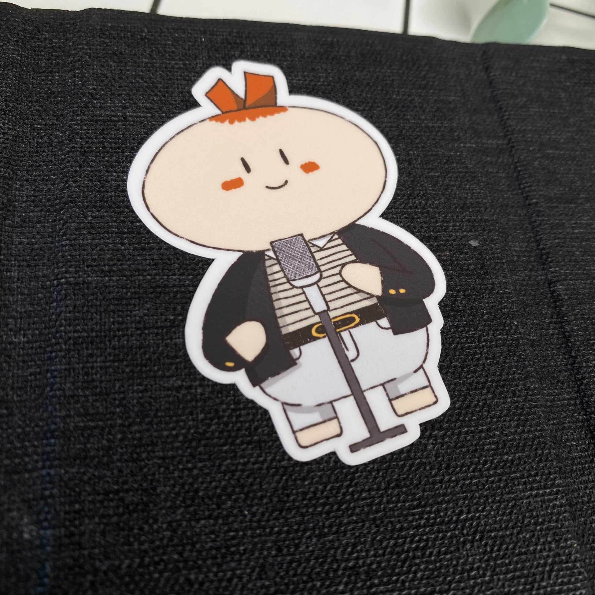 Rick Roll Cute Die Cut Waterproof Sticker in use