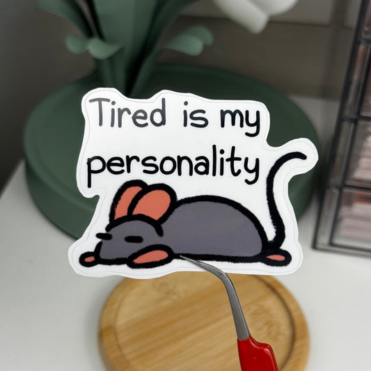 Tired Tim Waterproof Die-Cut Sticker