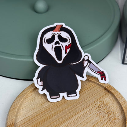 Ghost Face Halloween Die Cut Waterproof Sticker