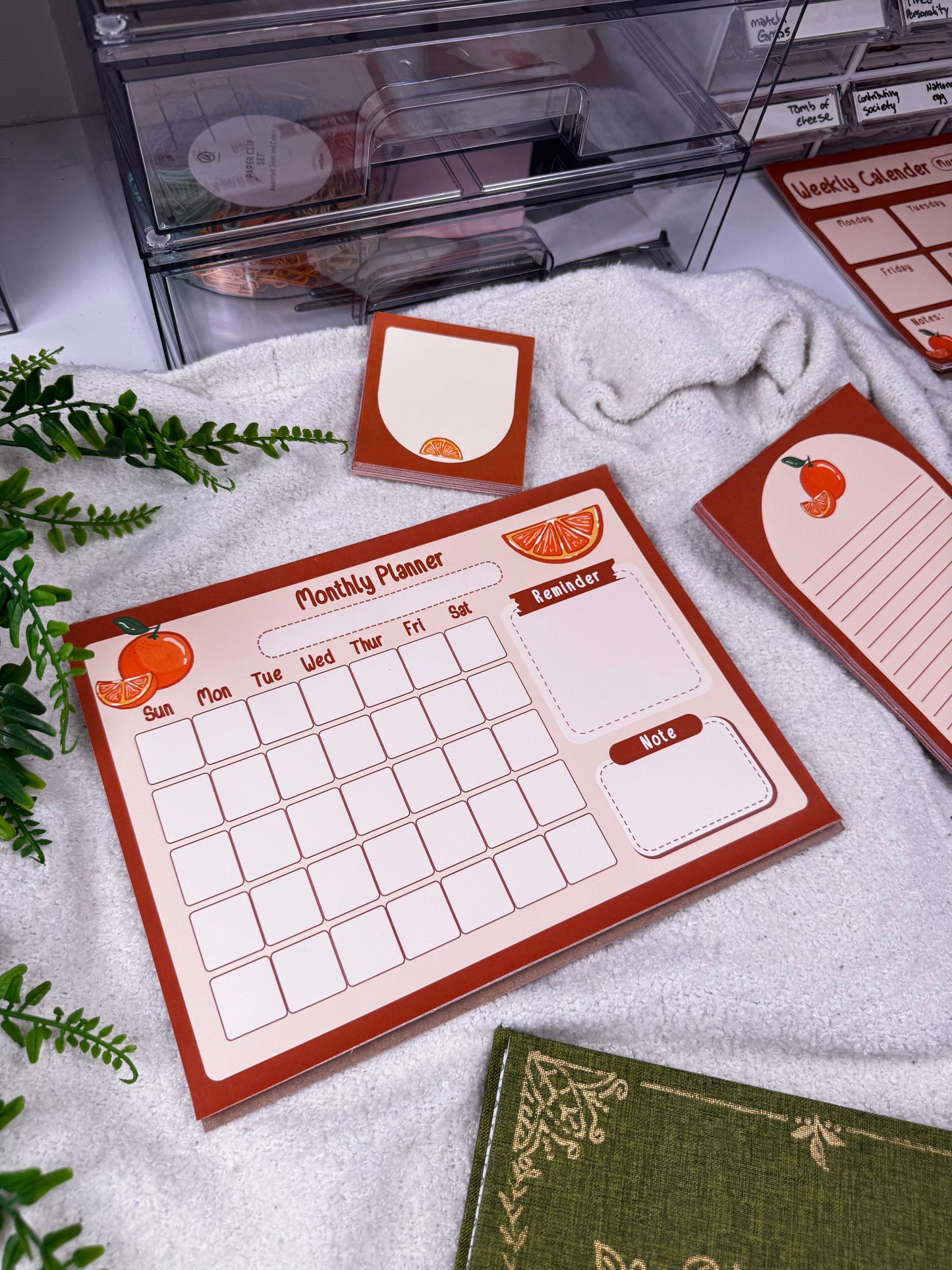 Orange Monthly Planner