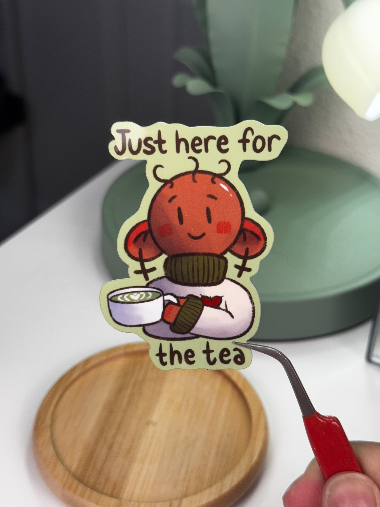 I’m Just Here For The Tea Waterproof Sticker