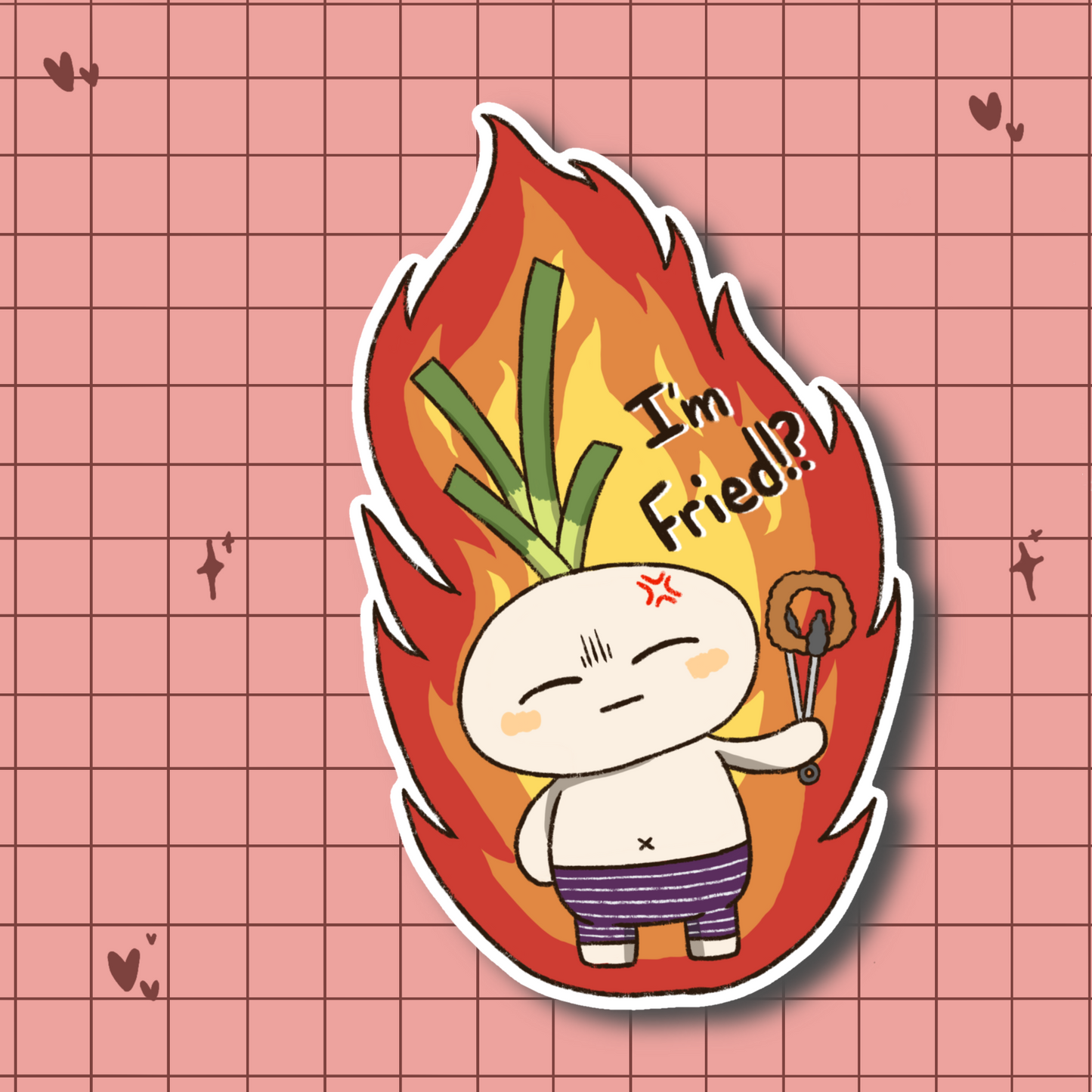 I'm Fried!? Waterproof Die-Cut Sticker