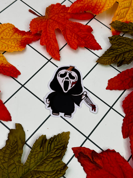 Ghost Face Halloween Die Cut Waterproof Sticker