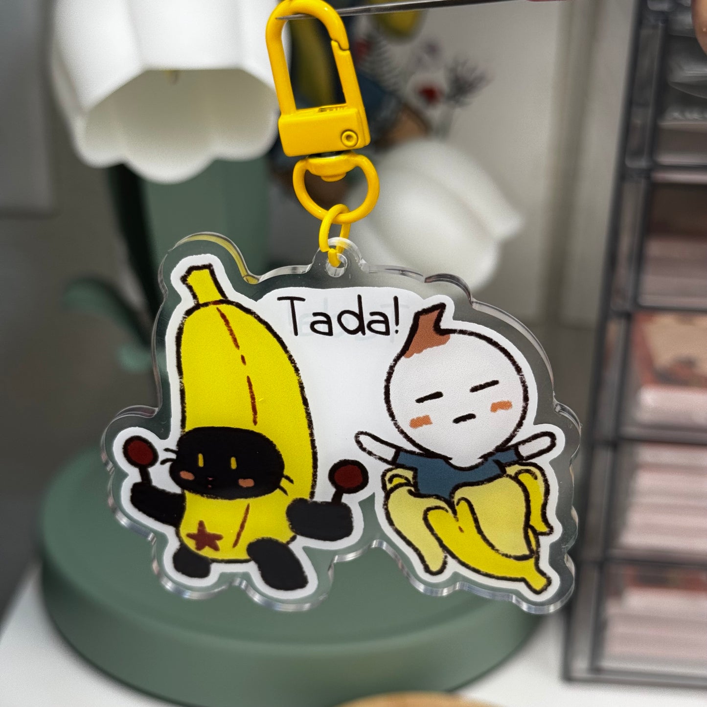 Banana Cat Acrylic Keychain