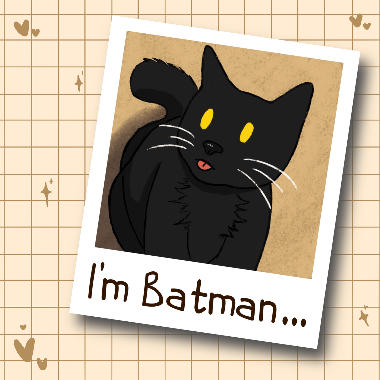 I’m Batman cat art print front