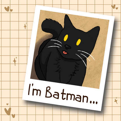 I’m Batman cat art print front