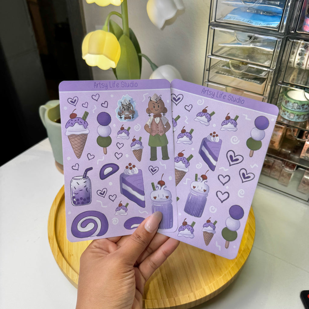 Taro Boba Journal Sticker Set