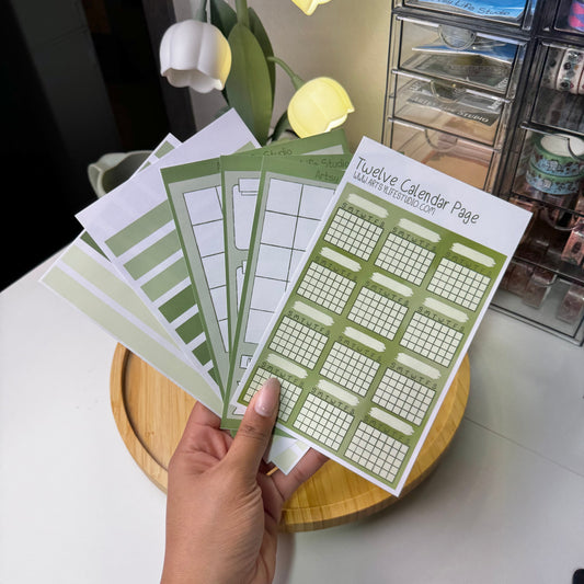 Matcha Journal Sticker Sheet Set