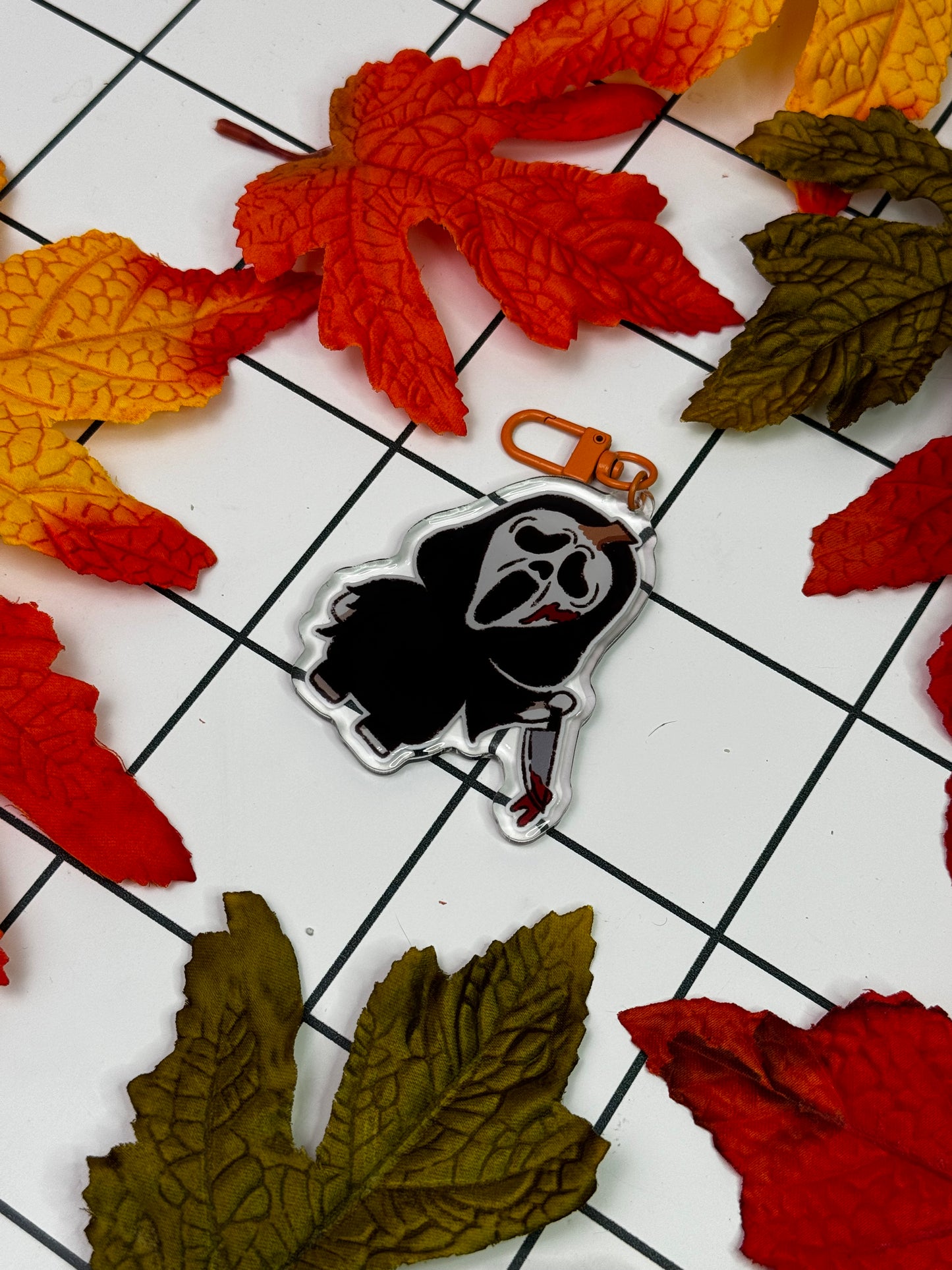 Ghost Face Halloween Acrylic Keychain