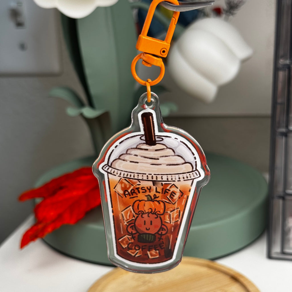 Pumpkin Spice Ice Coffee Acrylic Keychain