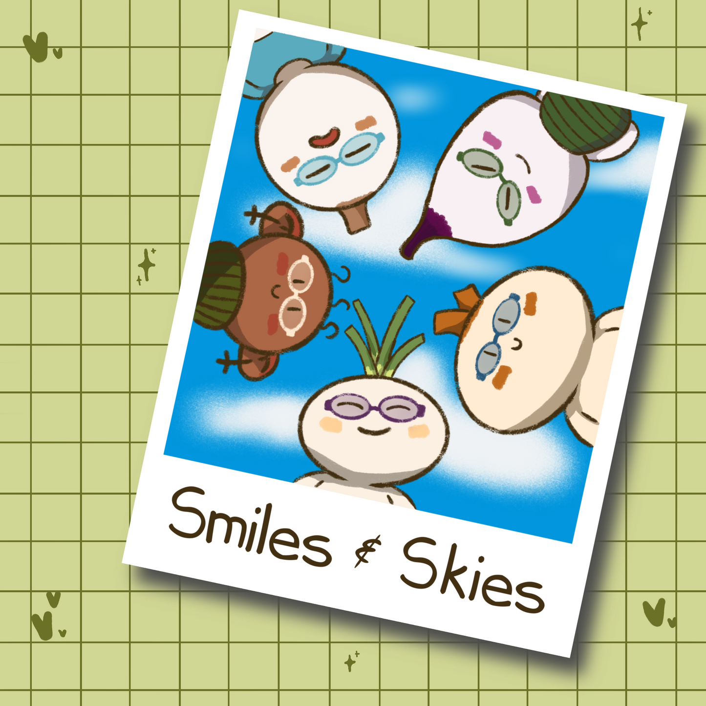 Smiles & Skies Large Art Print