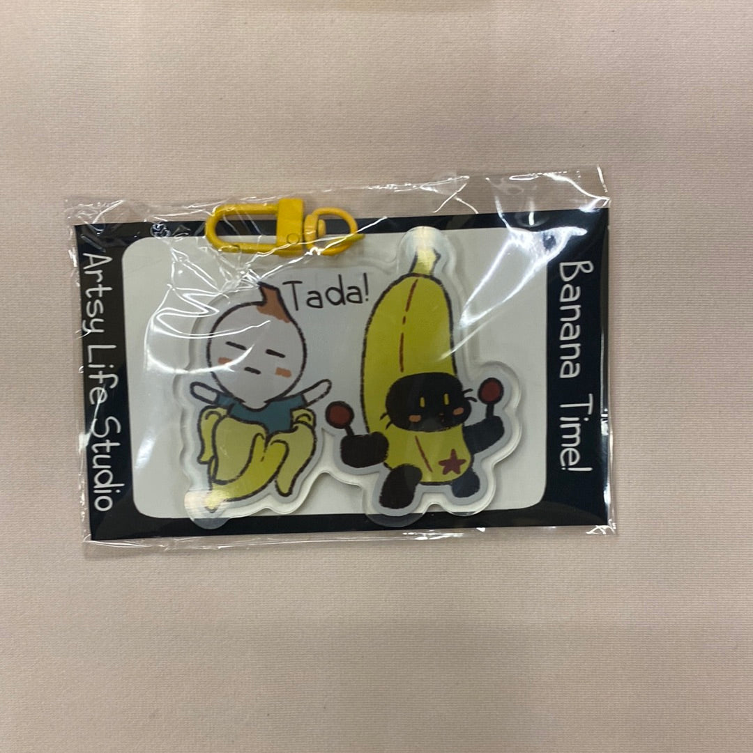 Fumiko & Banana Cat cute keychain back