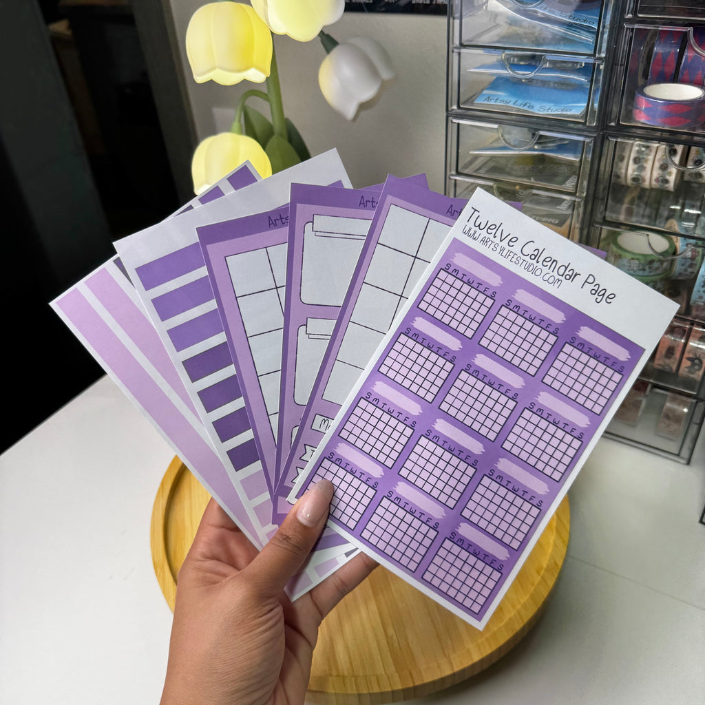 Taro Boba Journal Sticker Set