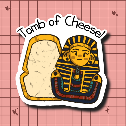 Tomb of Cheese Waterproof Die Cut Sticker