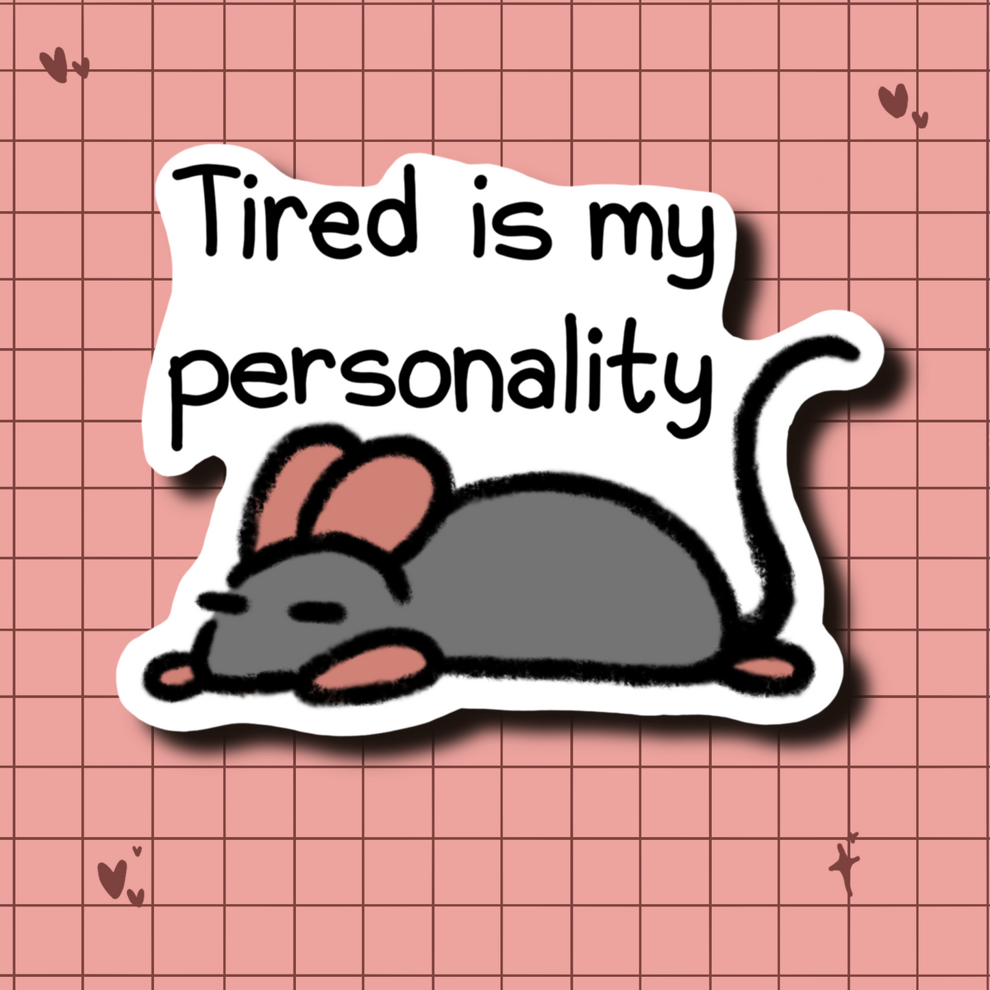 Tired Tim Waterproof Die-Cut Sticker