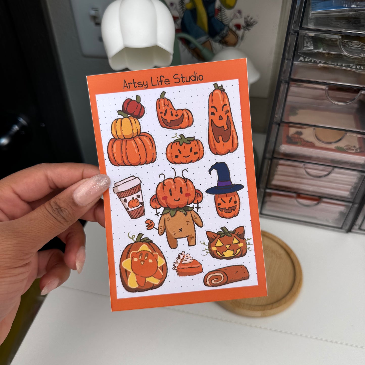 Pumpkin Crazed Autumn Waterproof Sticker Sheet