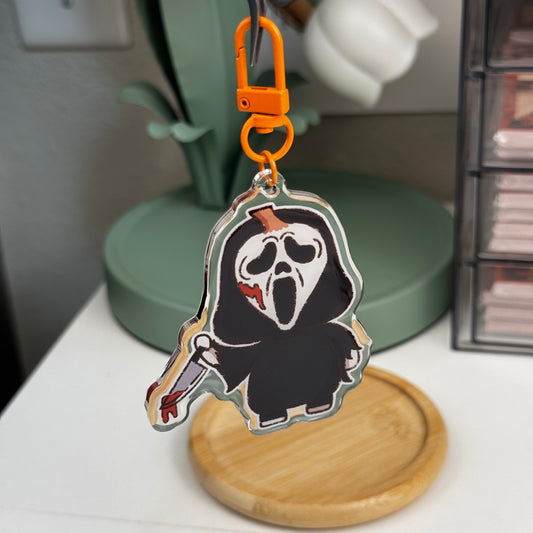 Ghost Face Halloween Acrylic Keychain