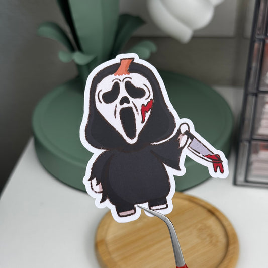 Ghost Face Halloween Die Cut Waterproof Sticker