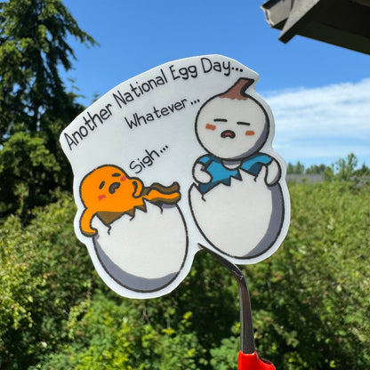 Lazy Fumiko x Gudetama Water Proof Die Cut Sticker