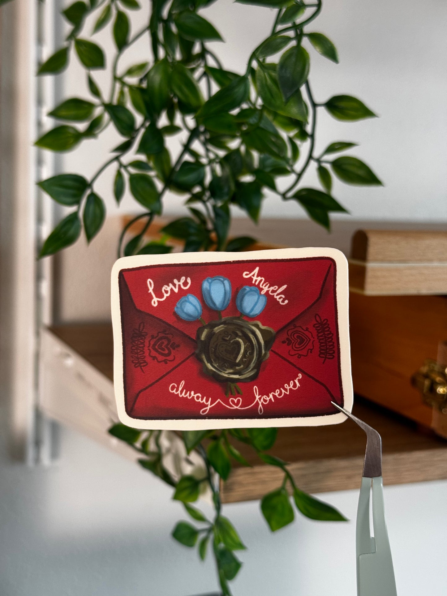 Angela's Envelope Die Cut Sticker