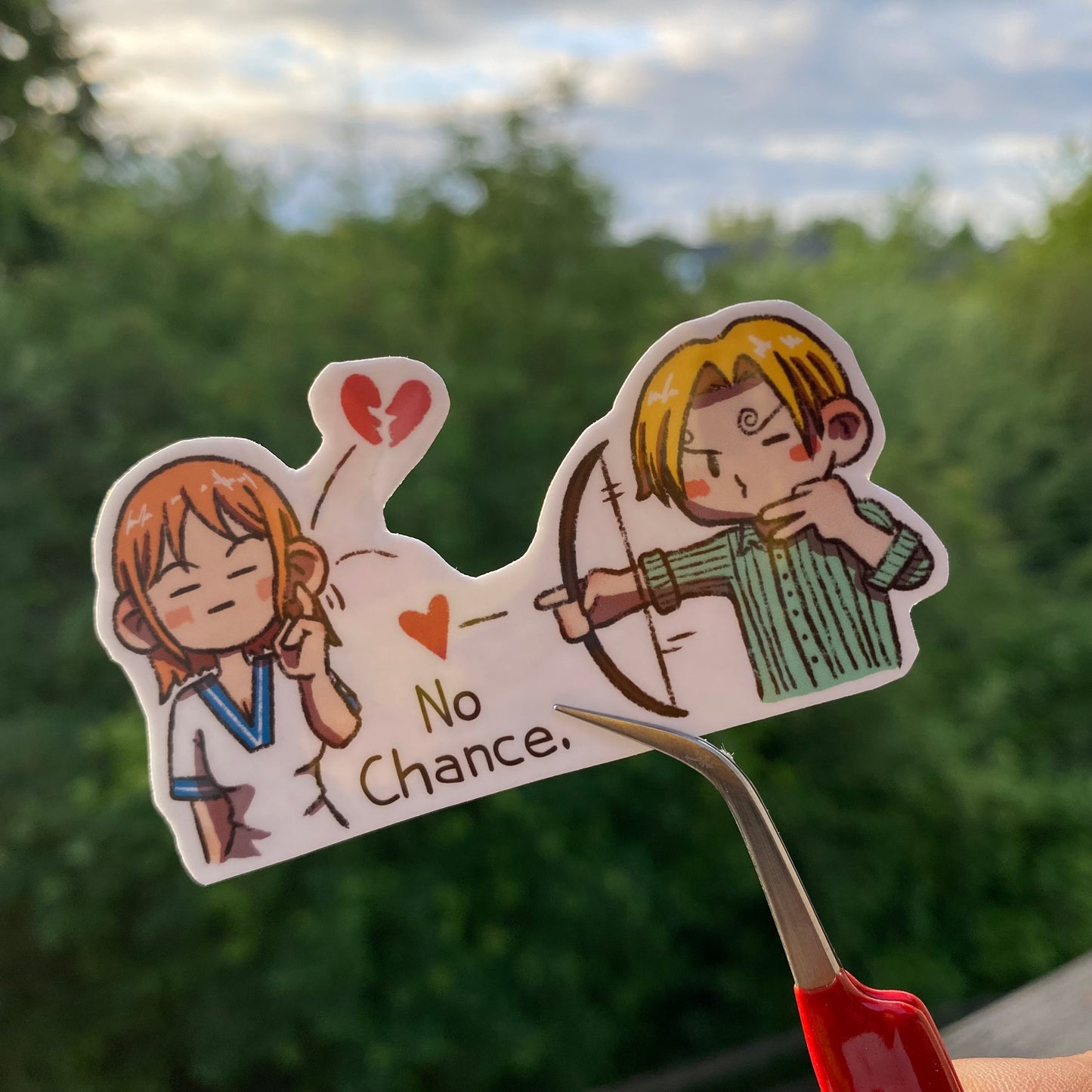 Sanji Love Arrow one piece fan Art Waterproof Die Cut Sticker natural 