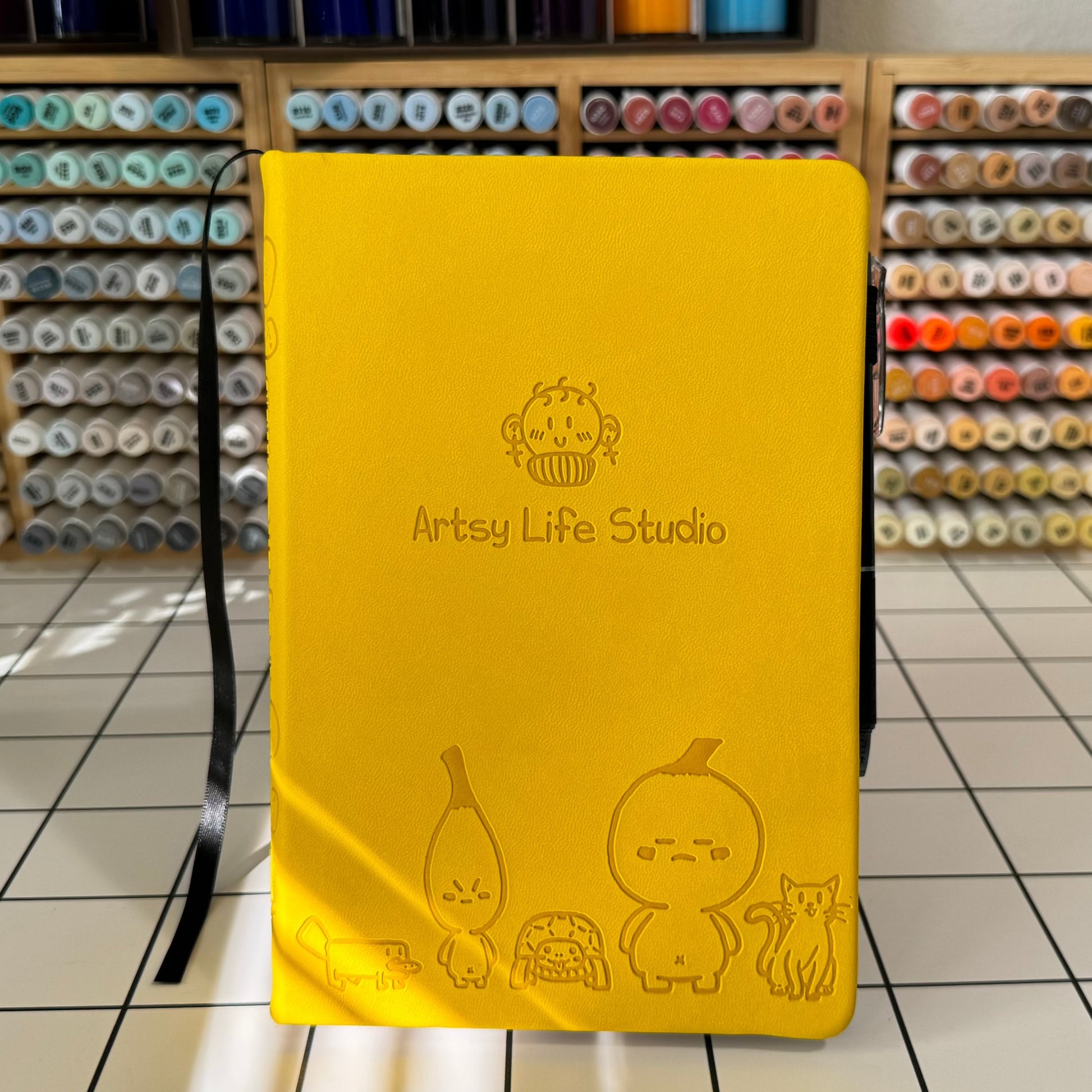 cute and kawaii yellow dotted a5 bullet journal 160gsm paper 150 pages