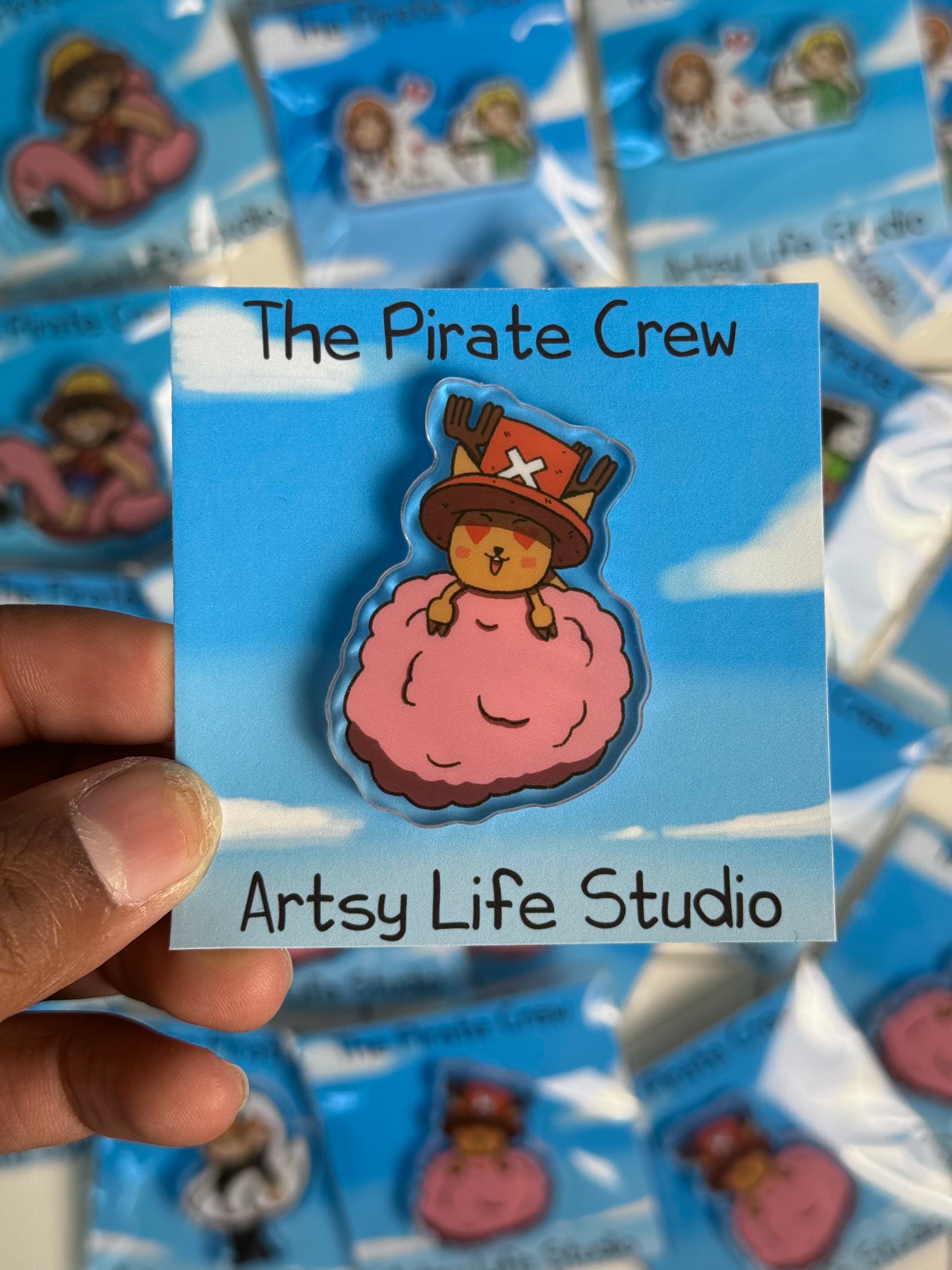 Chopper Cotton One Piece Fan Art Acrylic Pin front