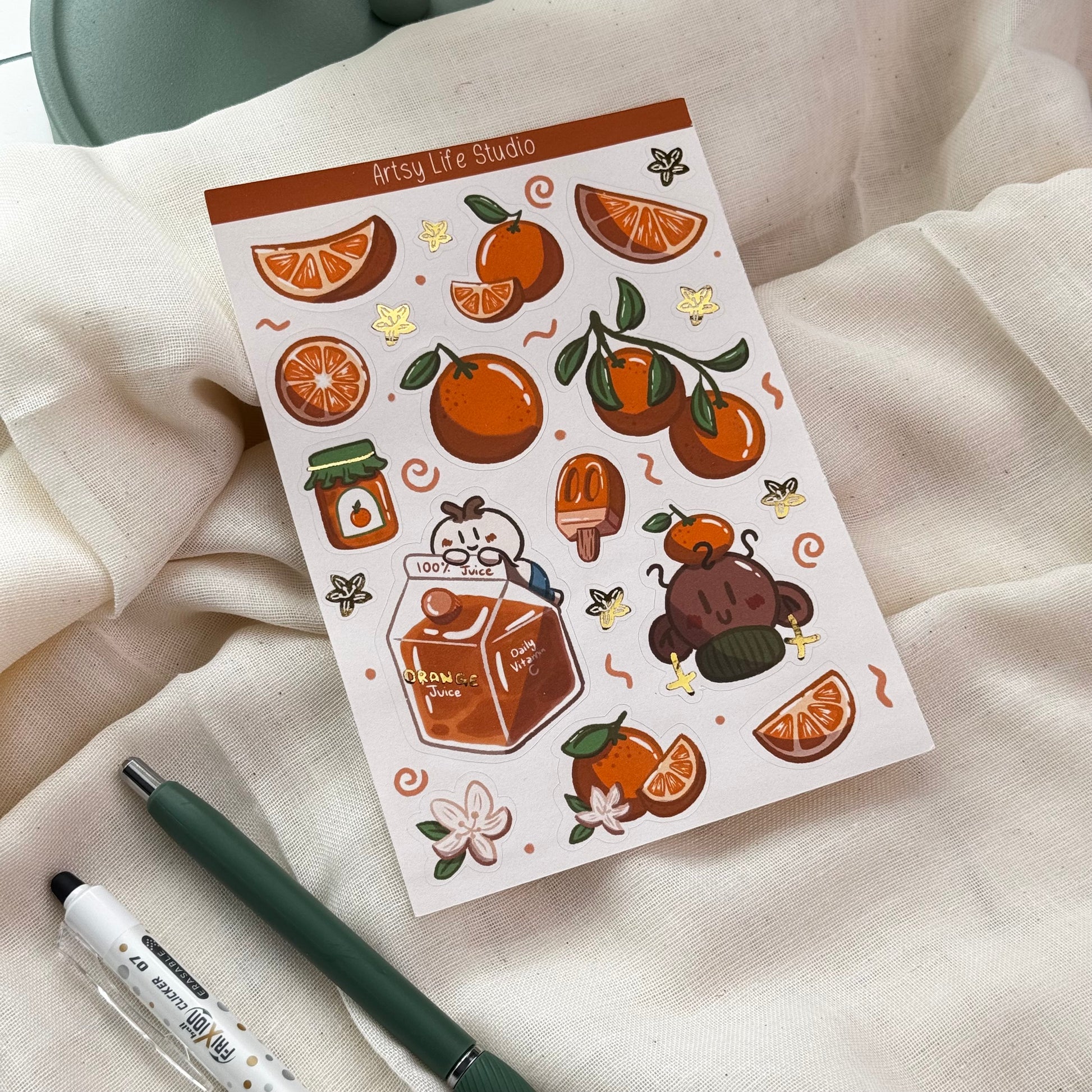 Noriko Orange Sticker Sheet