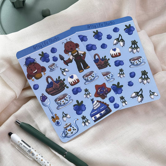 Blueberry Garden Cafe Sticker Sheet