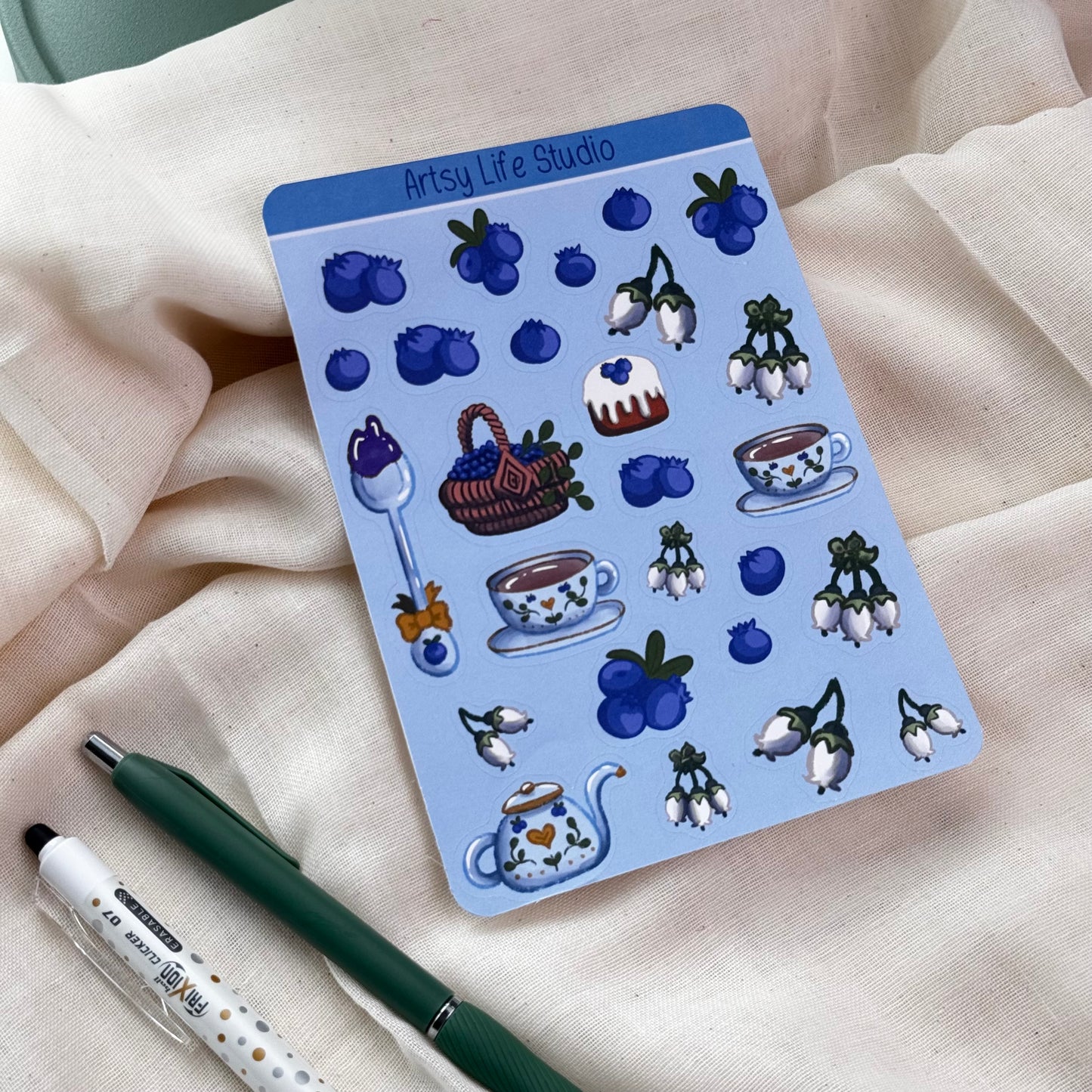 Blueberry Garden Cafe Sticker Sheet