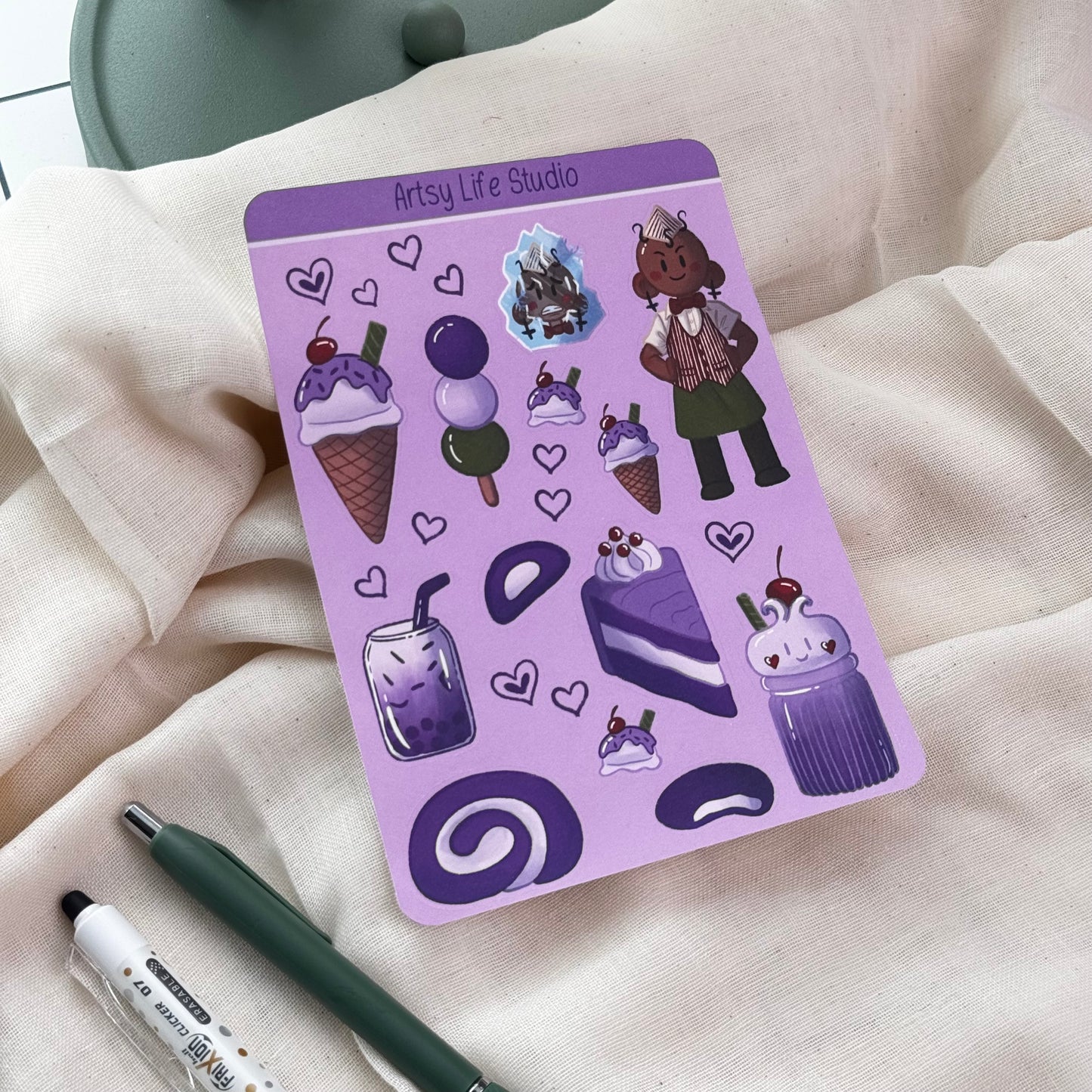 Taro Boba Sticker Sheet Set