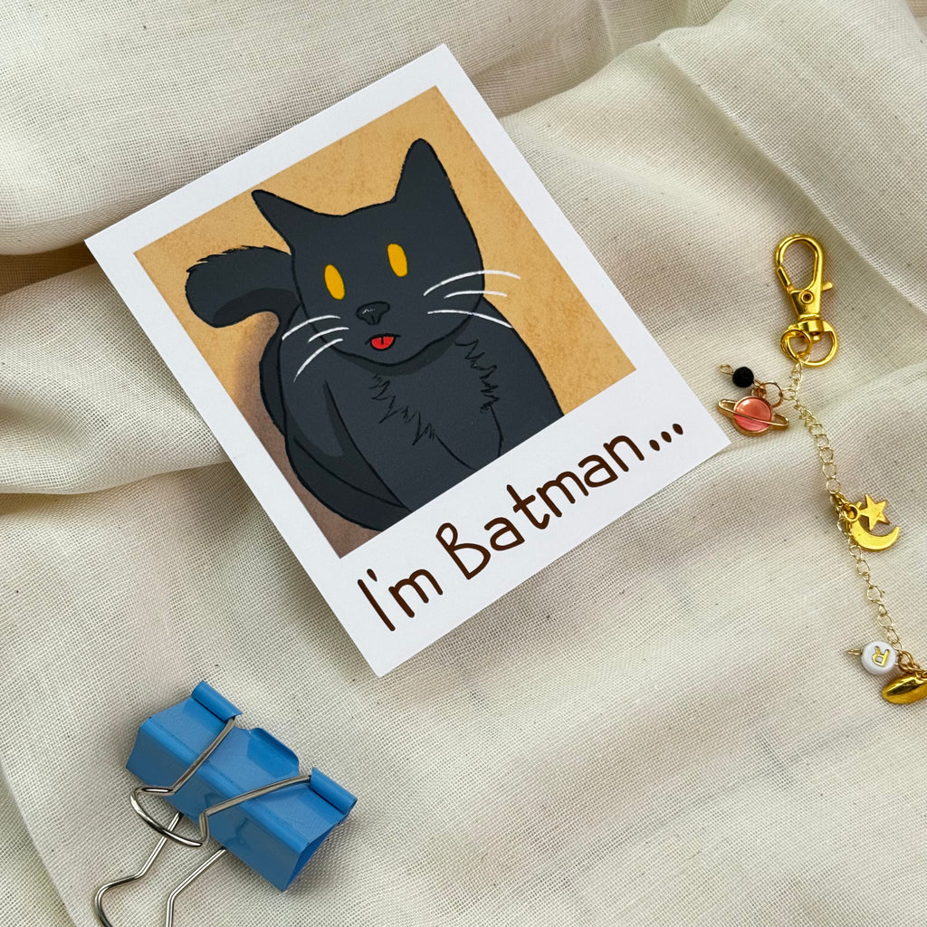 I'm Batman Cat Art Mini Print