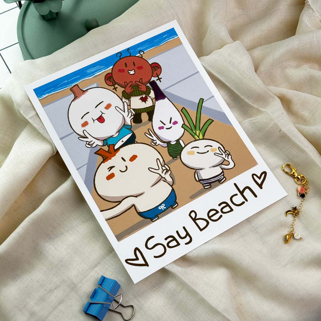 Say Beach Large Art Print