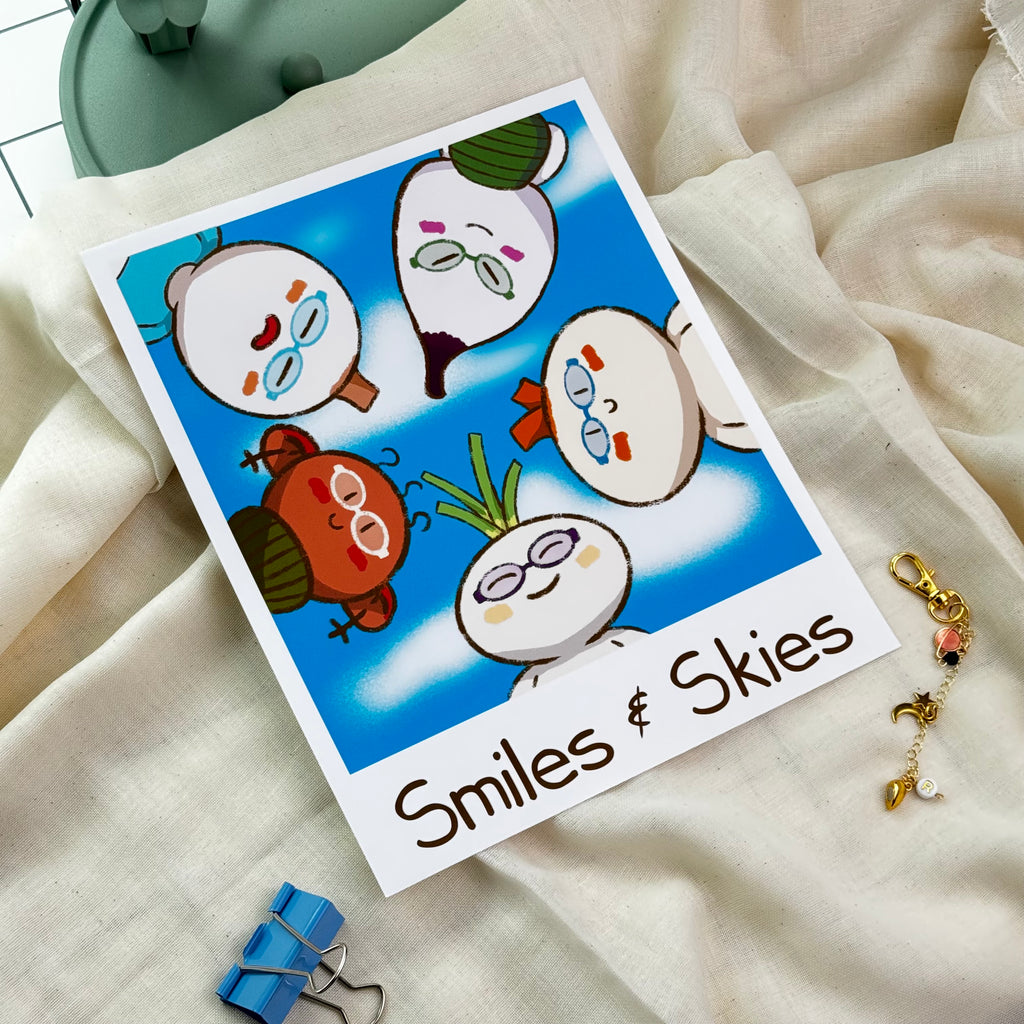 Smiles & Skies Large Art Print