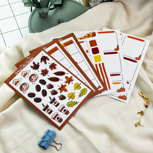 Autumn & Coffee Planner Sticker Sheet Pack