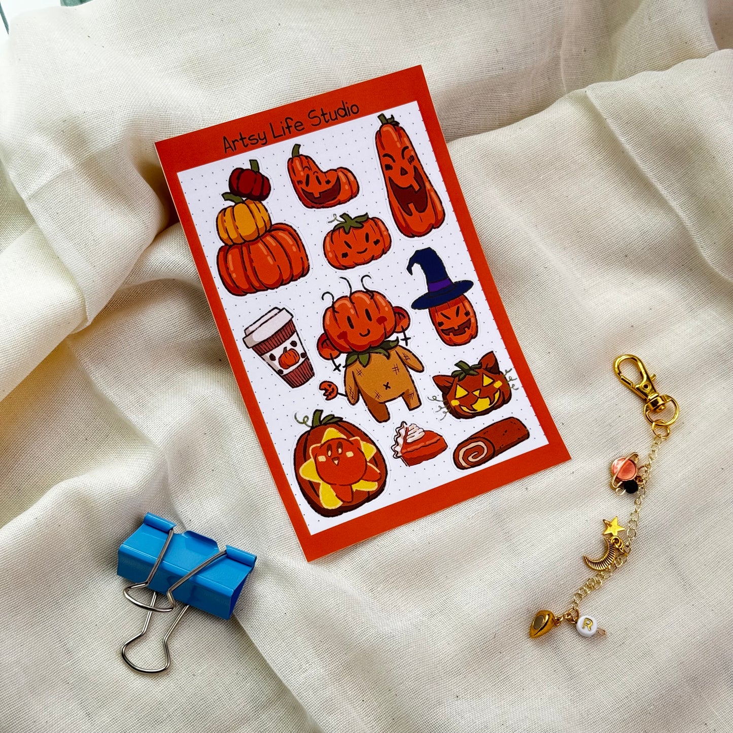 Pumpkin Crazed Autumn Waterproof Sticker Sheet