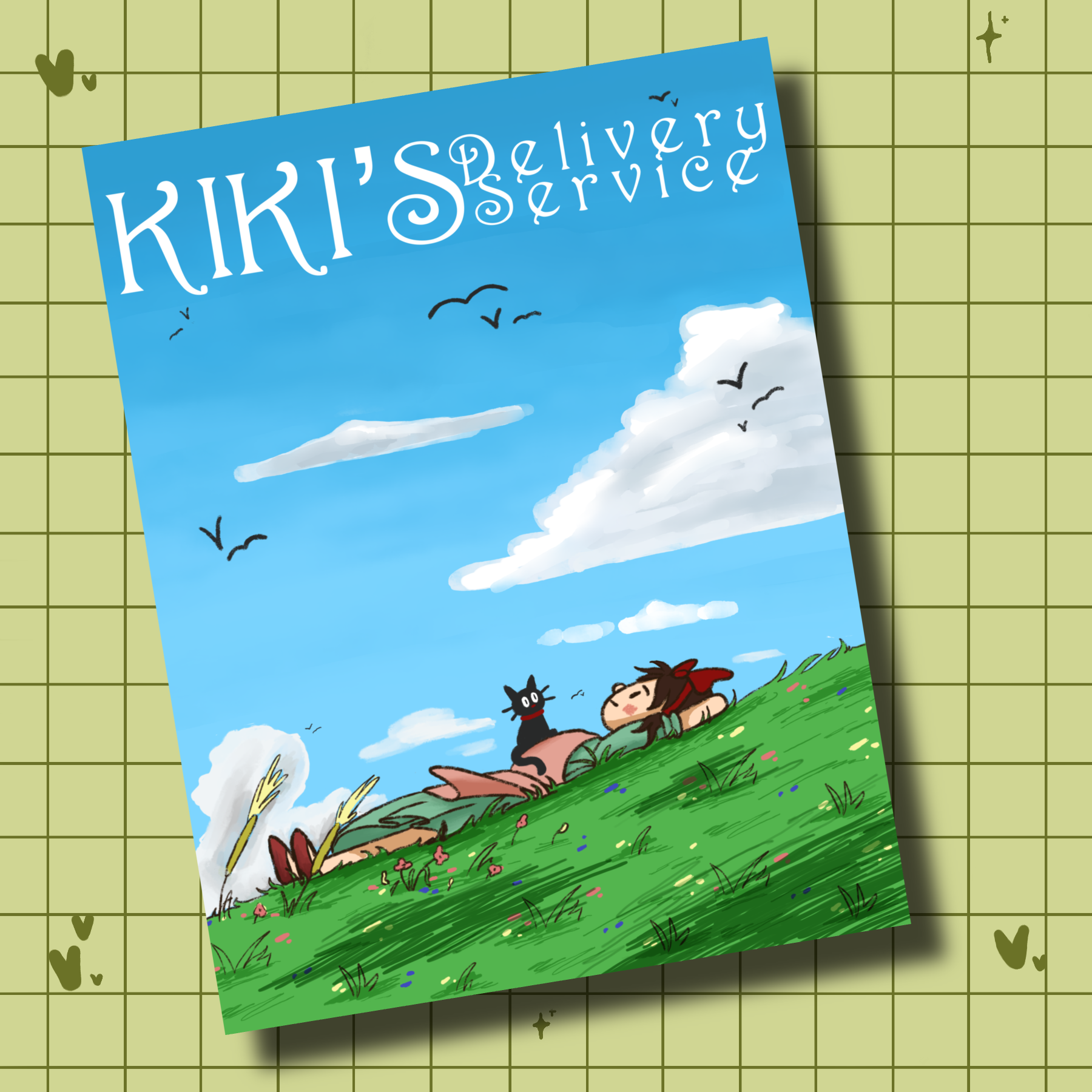 Kiki’s delivery service pre-witch art print, studio ghibli art