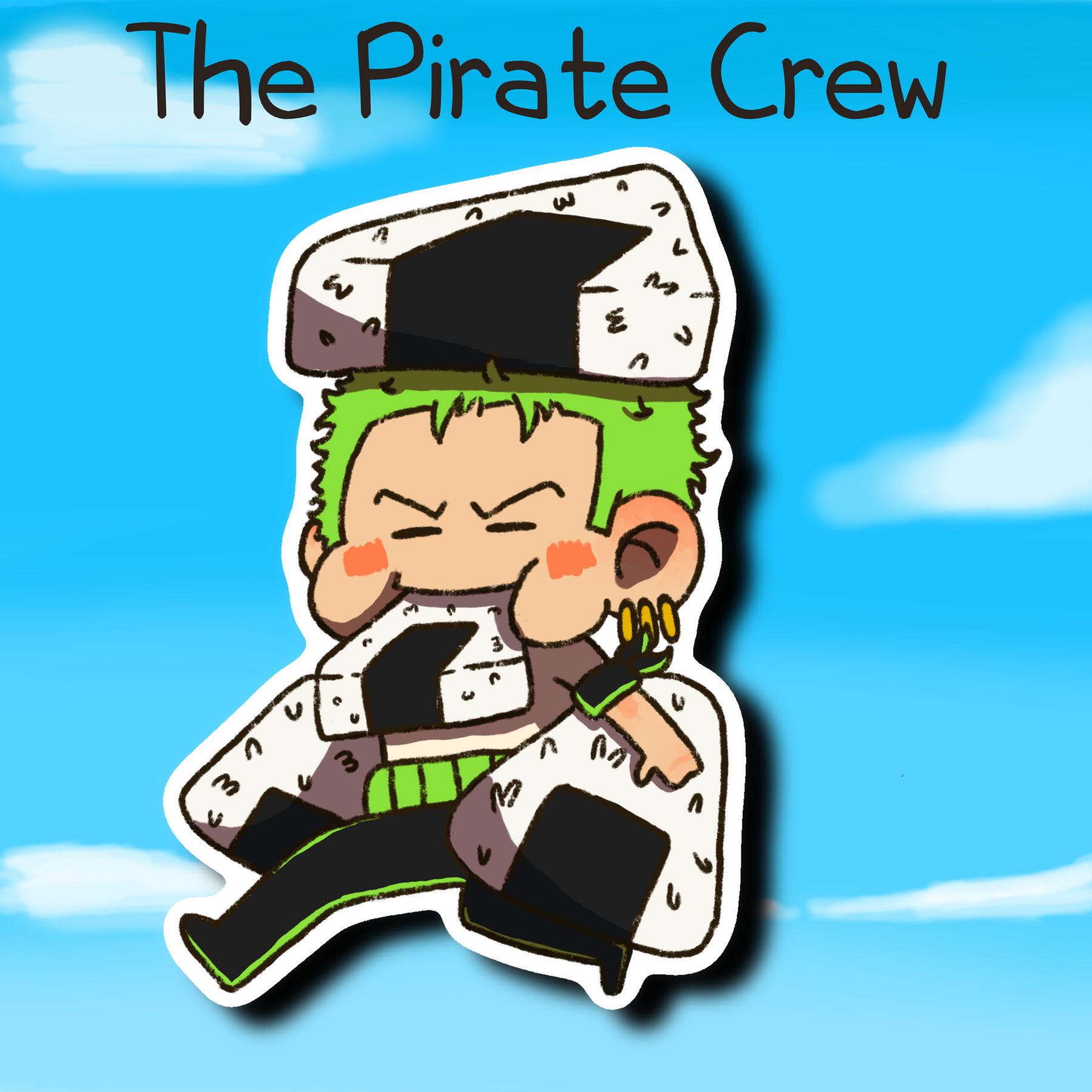 Zoro Onigiri One Piece Fan Art Acrylic Pin