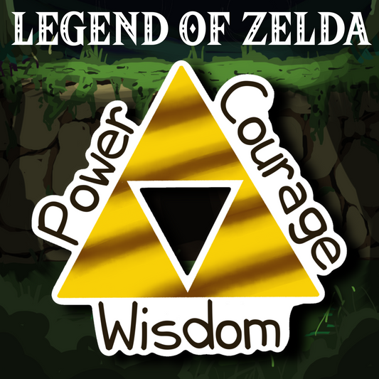 Triforce legend of Zelda fan art acrylic pin front